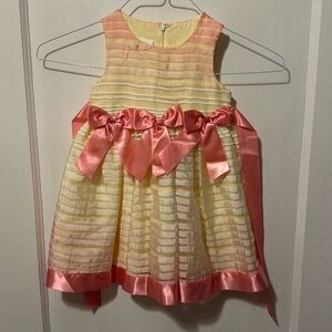 Holiday dress with satin bows